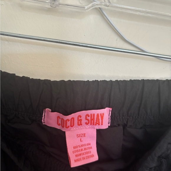 Women's Black Jogger Pants with Side Ties - Picture 4 of 9